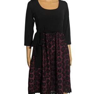 Olian maternity/post 3/4 Sleeve Lace Knee Length Dress Multicolor Size M